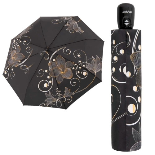 Przejdź do produktu Parasolka damska składana kwiaty automat satyna Doppler do torebki włókno