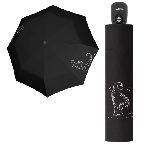 Przejdź do produktu Parasolka damska składana automatyczny Doppler Fiber Magic włókno wzór kot