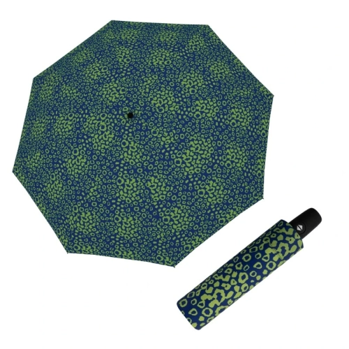 Przejdź do produktu Parasol damski Derby Hit Magic Loop automatyczny składany wzór niebiesko-zielone plamy