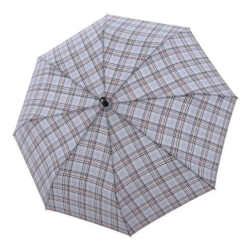Przejdź do produktu Parasol Doppler Fiber Burgund Check Grey półautomatyczny długi z paskiem