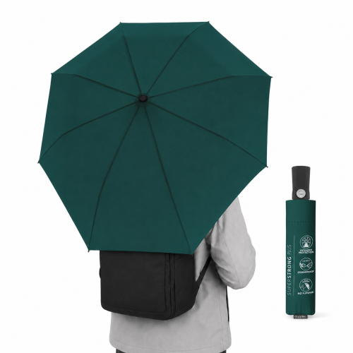 Przejdź do produktu Parasol składany Doppler Superstrong zakrywający plecak, ciemnozielony