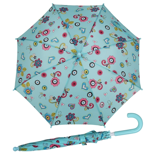 Przejdź do produktu Parasol Dziecięcy Manualny Lekki Długi Doppler Błękitne  Kwiaty