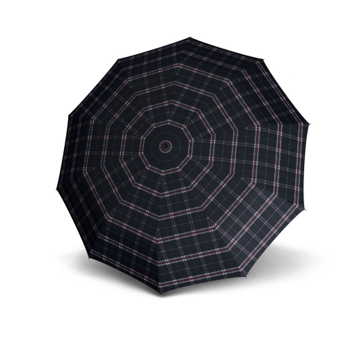 Przejdź do produktu Parasol męski Knirps Check Navy Półautomatyczny Długi z drewnianą rączką