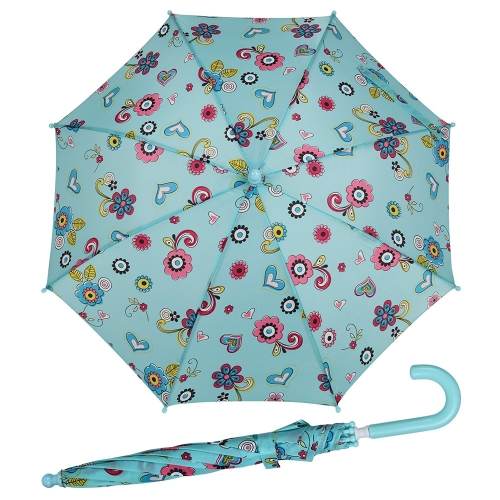 Przejdź do produktu Parasol Dziecięcy Manualny Lekki Długi Doppler Błękitne  Kwiaty
