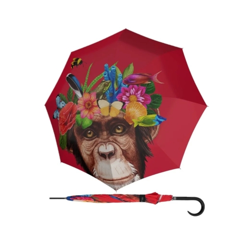 Przejdź do produktu Parasol Damski Doppler Wzór Monkey Półautomatyczny Długi 