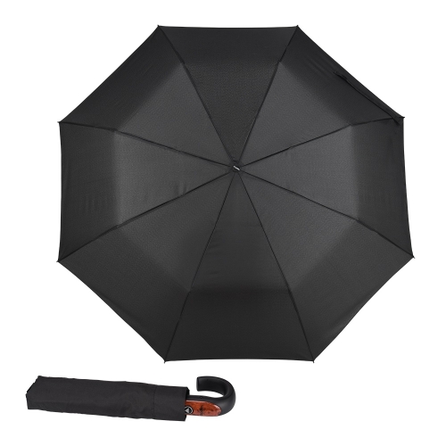 Przejdź do produktu Parasol Męski czarny składany Doppler z zagiętą rączką Automatyczny odporny