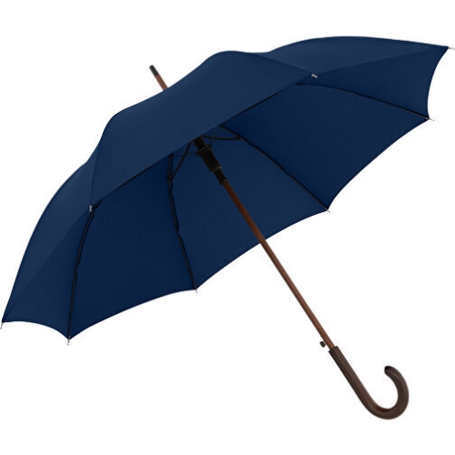 Przejdź do produktu Parasol długi męski Derby Oslo automatyczny granatowy drewniana rączka