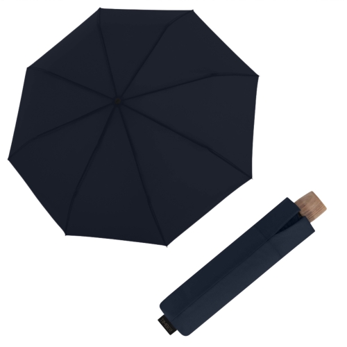 Przejdź do produktu Parasol Knirps Timber Manualny Granatowy Składany Z Drewnianą Rączką  