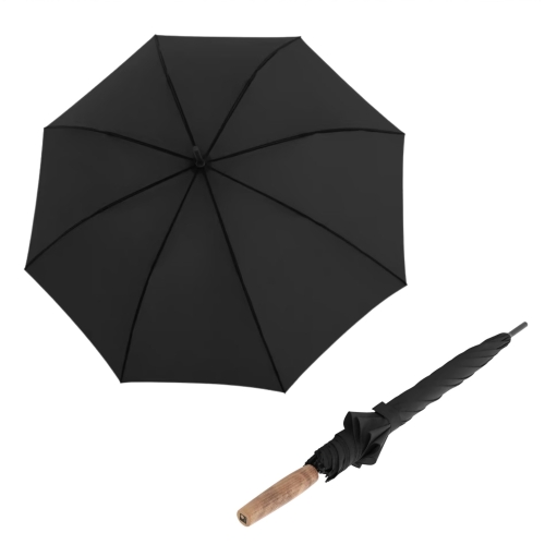 Przejdź do produktu Parasol Premium Knirps Timber Długi Czarny z Drewnianą Rączką 